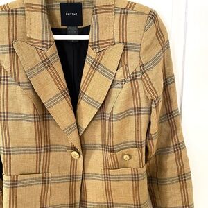 Smythe Beige Checkered Women's Blazer